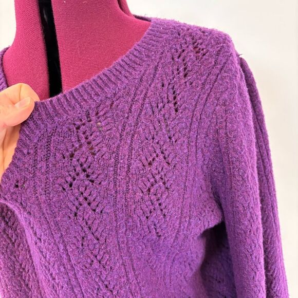 Joie Purple Knit Sweater L - Picture 5 of 11